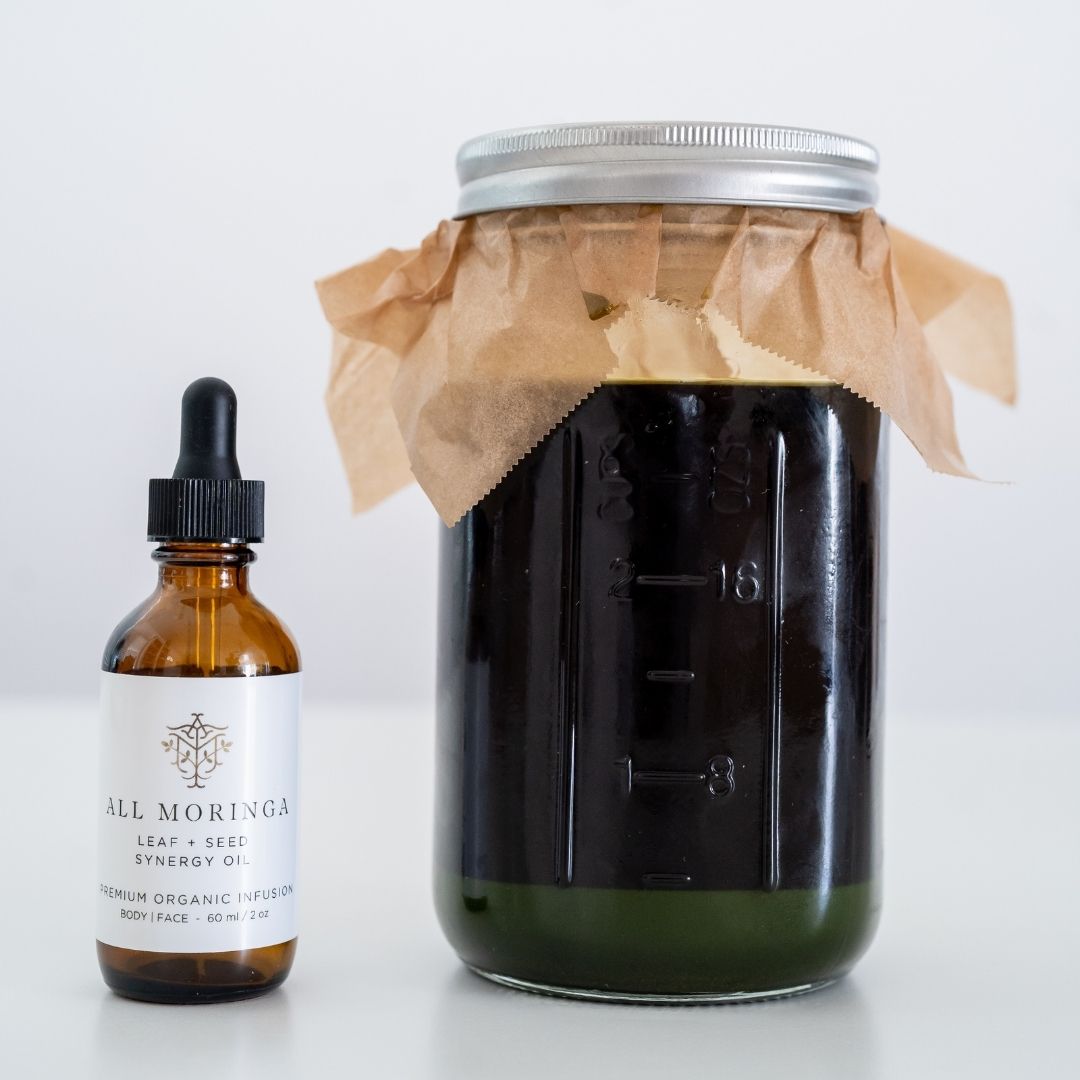 Moringa Leaf + Seed Whole-Plant Nutrition Oil – Face & Body Oil for Damage Sensitive, Skin Repair 2oz